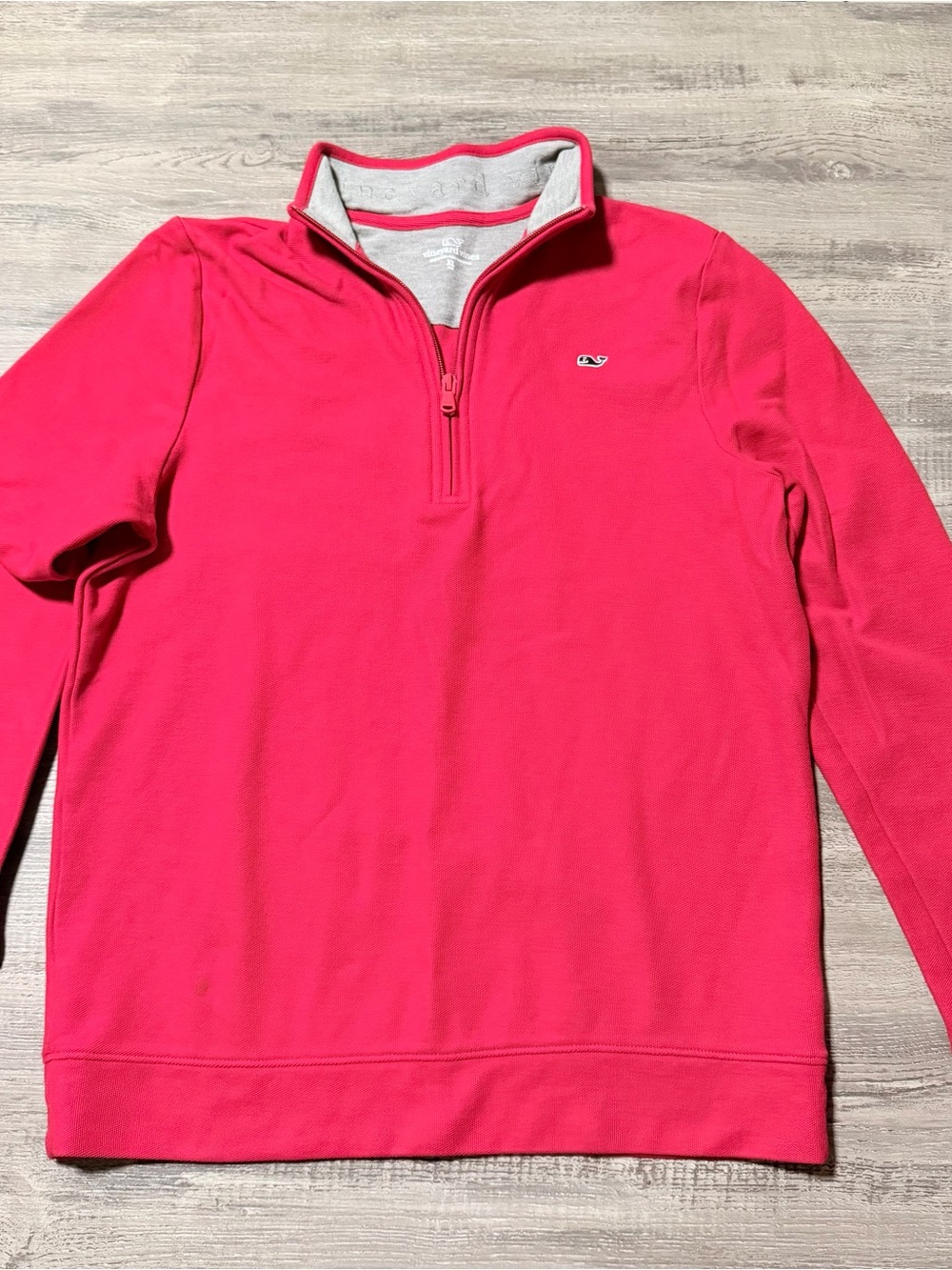 Vineyard Vines Boys/Girls Red Quarter 1/4 Zip Mock Neck Pullover Size XL
